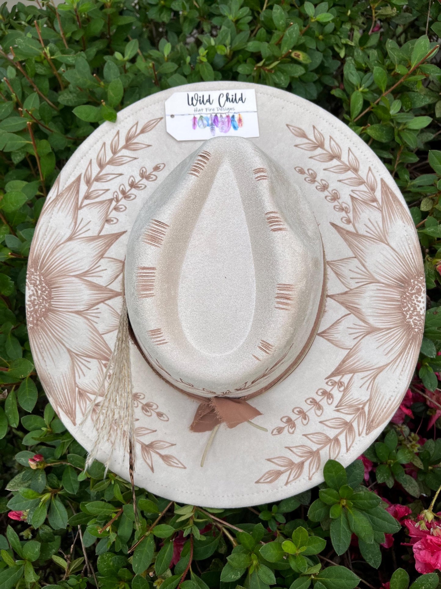 SUNFLOWERS - Handmade Custom Burned Hat