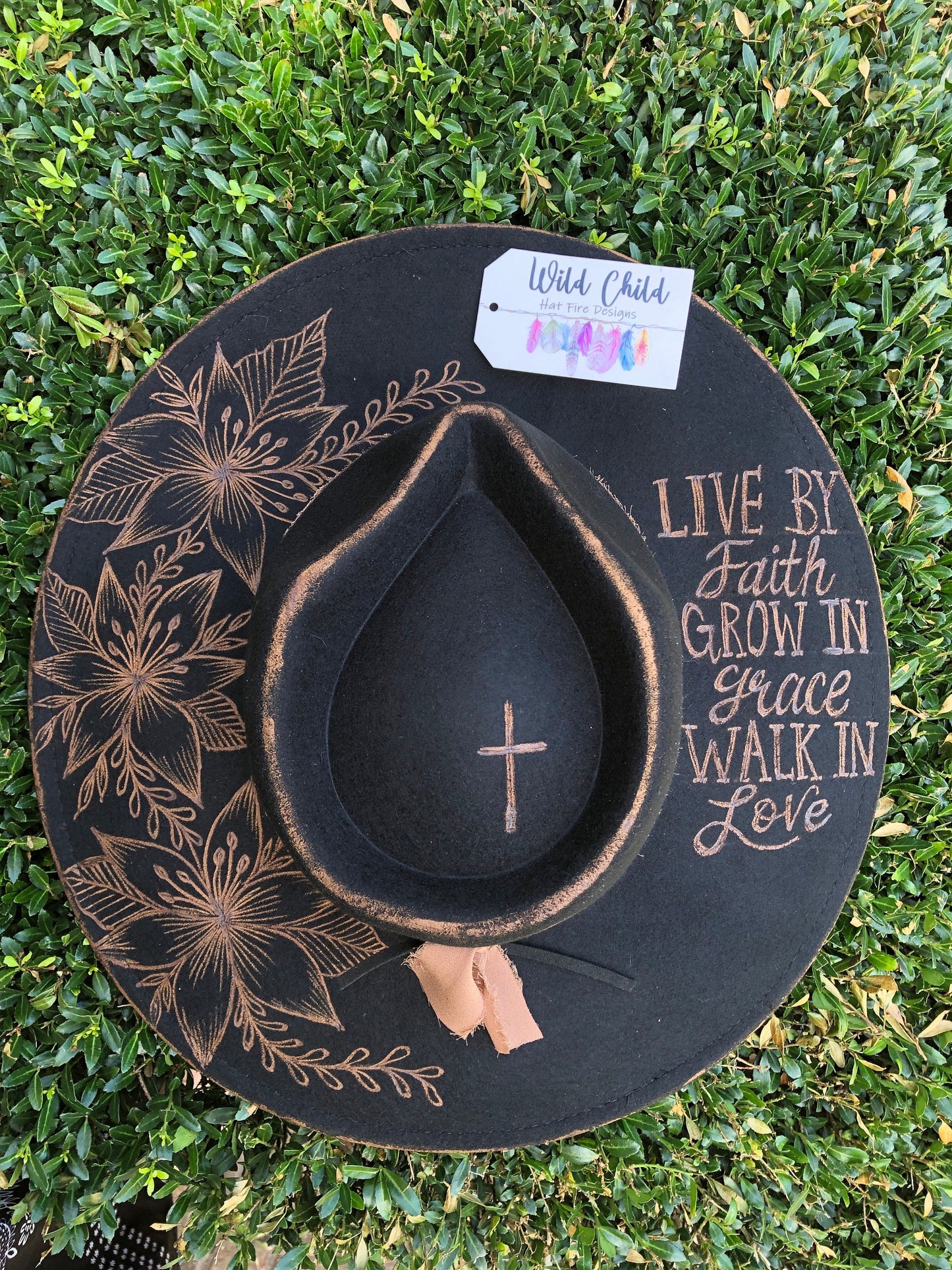 LIVE by Faith - Handmade Custom Burned Hat