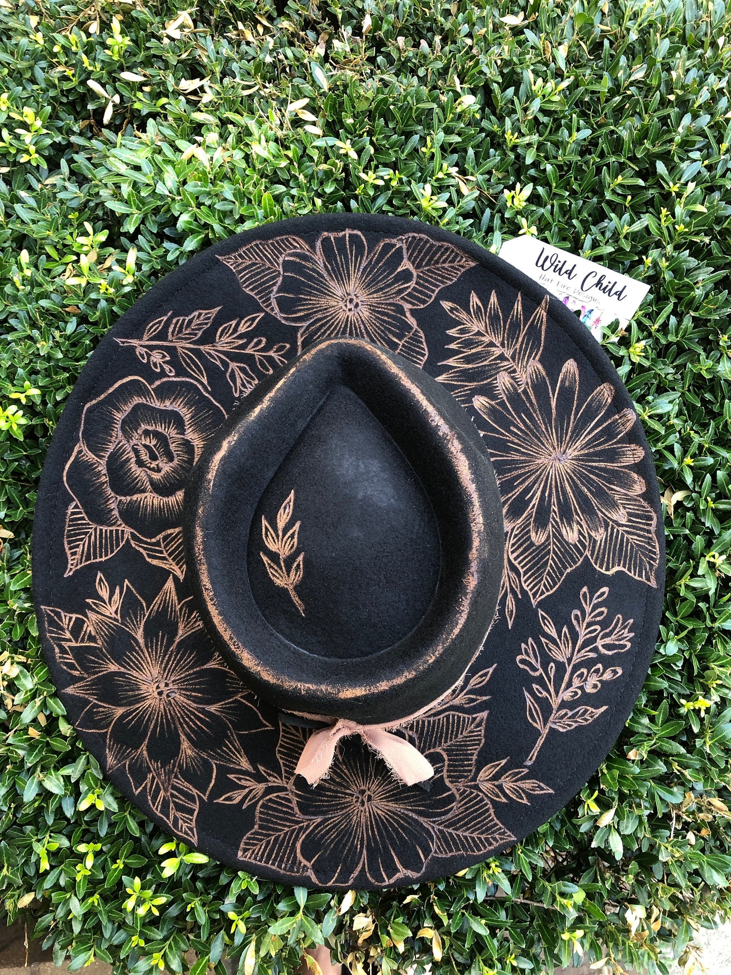 Floral SPRING- Handmade Custom Burned Hat