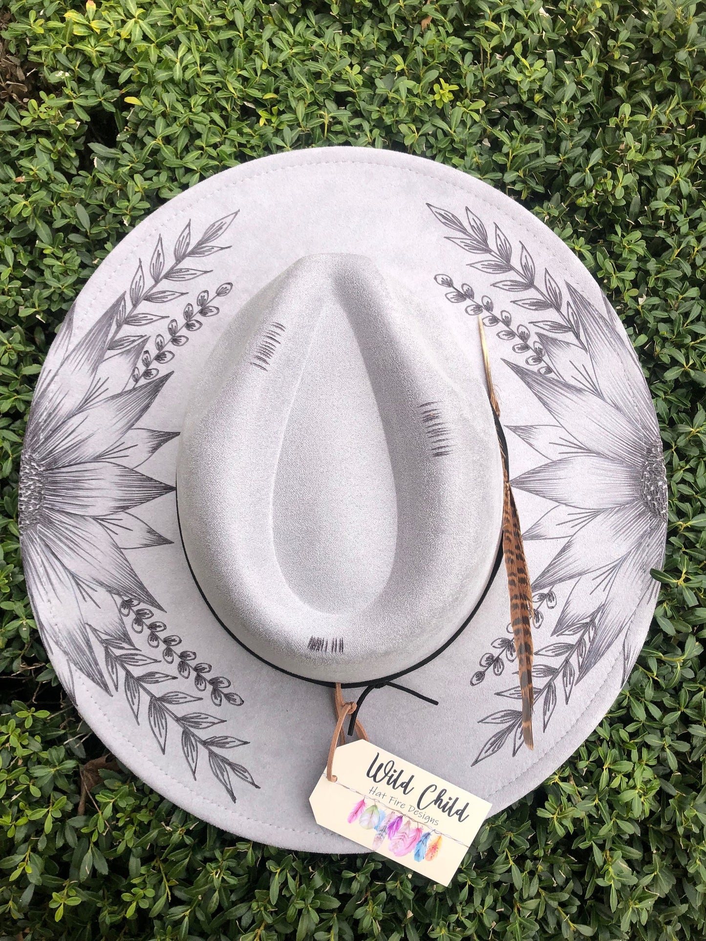 SUNFLOWERS - Handmade Custom Burned Hat