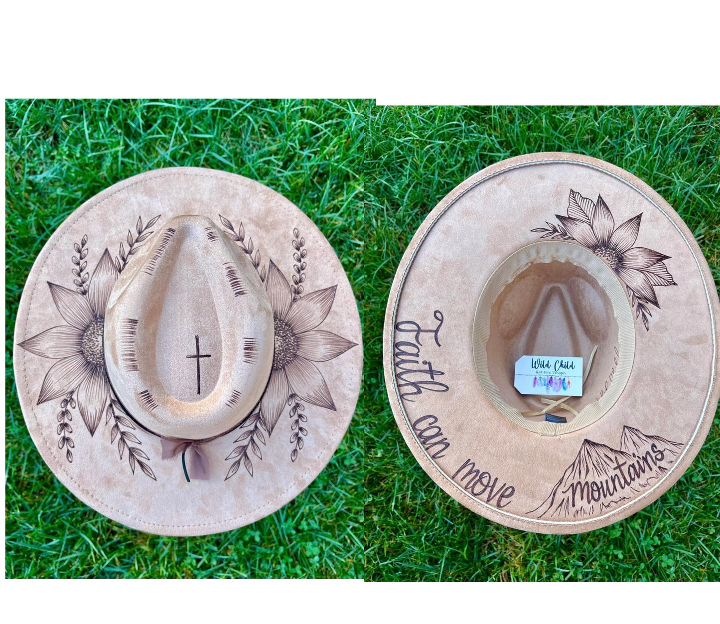 FAITH Can Move Mountains - Hand Burned Hat