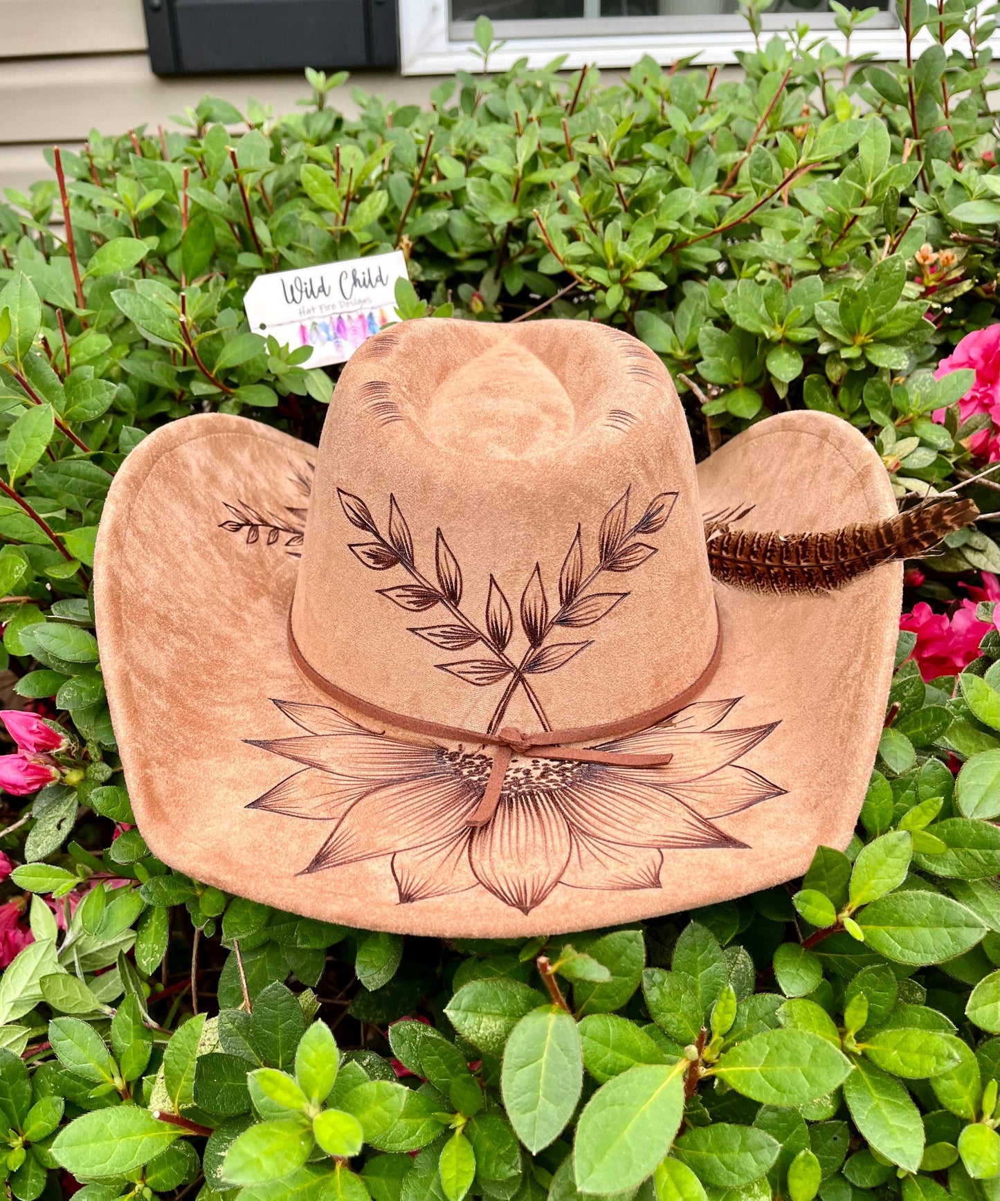 COWBOY Brim Sunflower - Custom Hand Burned Hat