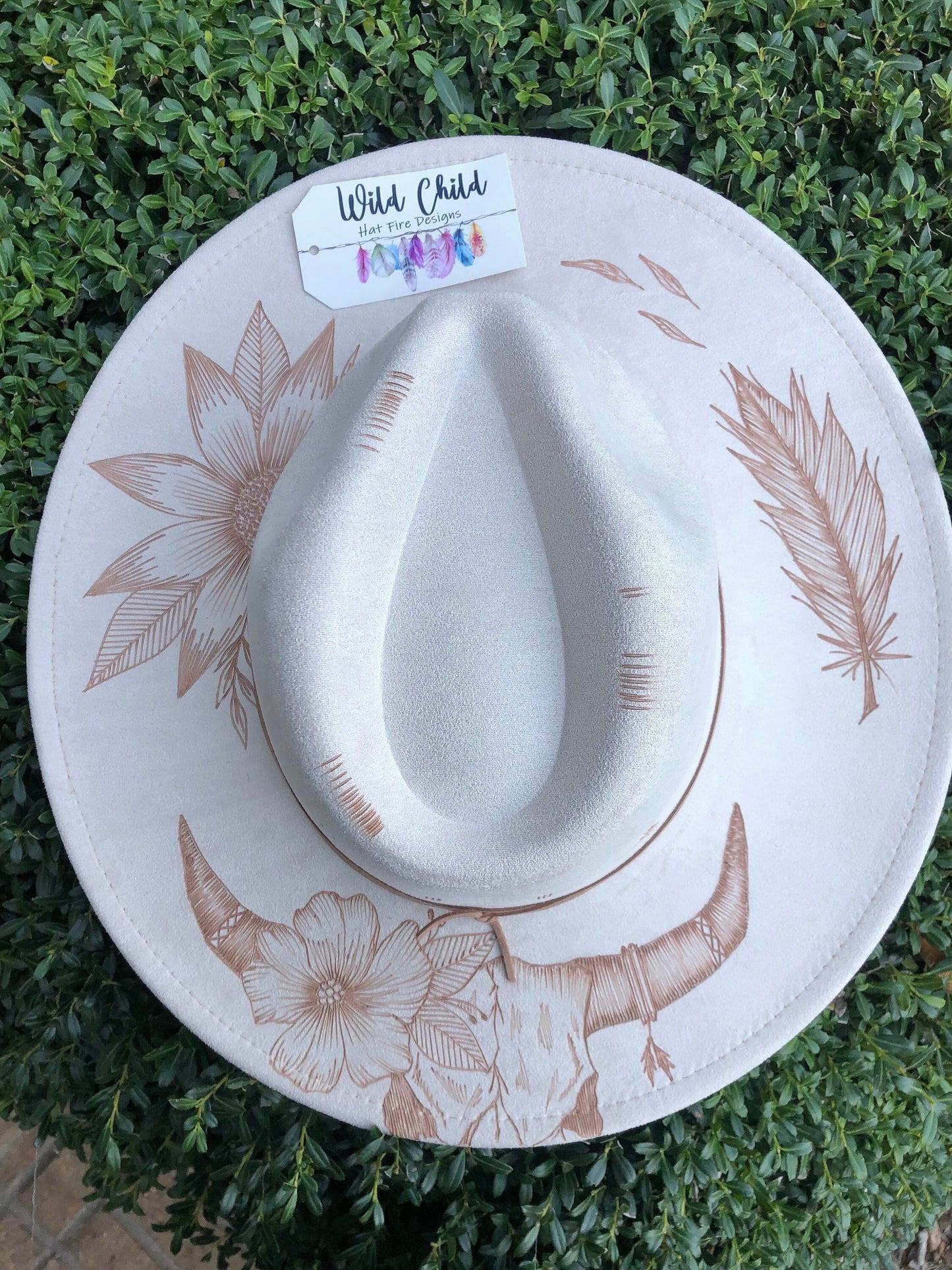 Bull SKULL- Custom Hand Burned Hat