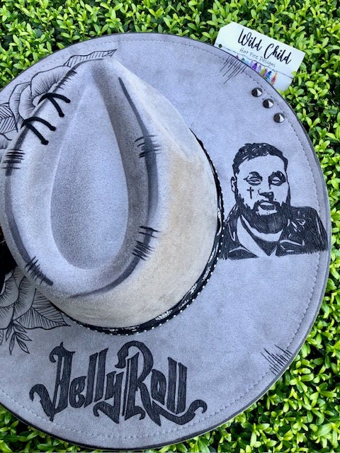 Jelly Roll -Bunniexo Handmade custom Burned Hat