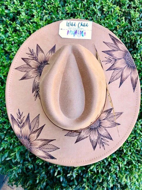 Sunflowers EVERYWHERE - Custom Hand Burned Hat