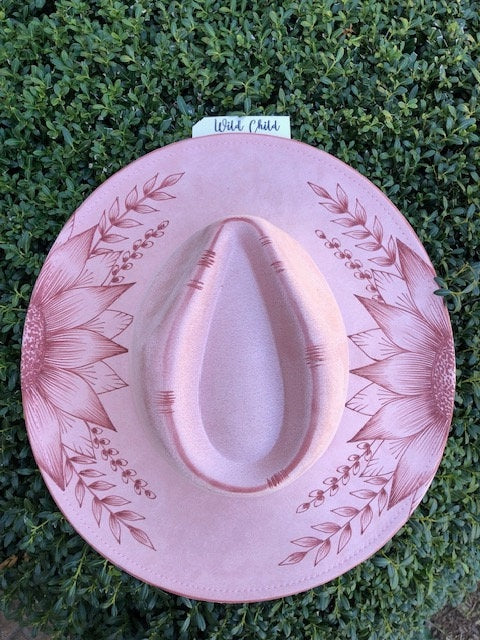 SUNFLOWERS - Handmade Custom Burned Hat
