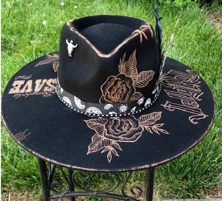 SAVE ME, Jelly Roll - Handmade Custom Burned Hat (Copy)