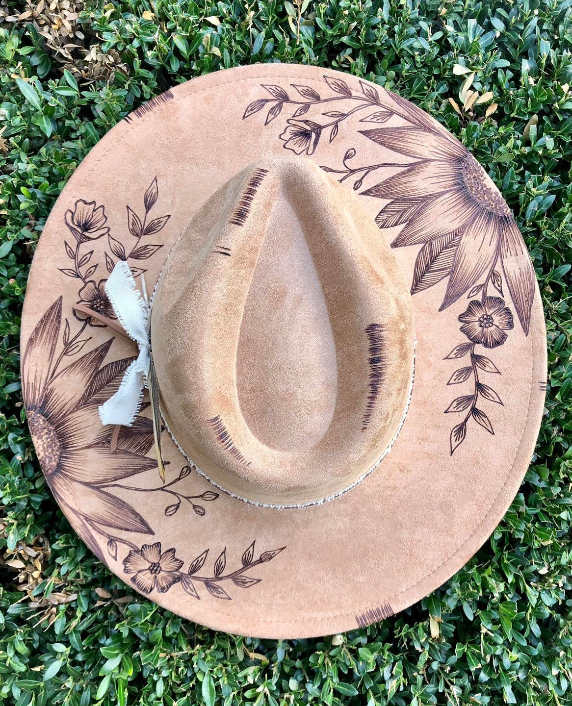 You Belong Among the WILDFLOWERS - Handmade Custom Burned Hat