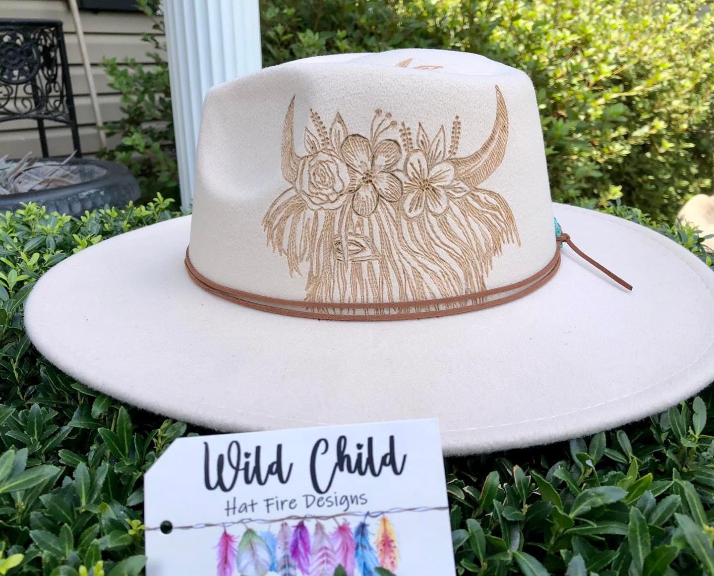 HIGHLAND Cow - Custom Hand Burned Hat