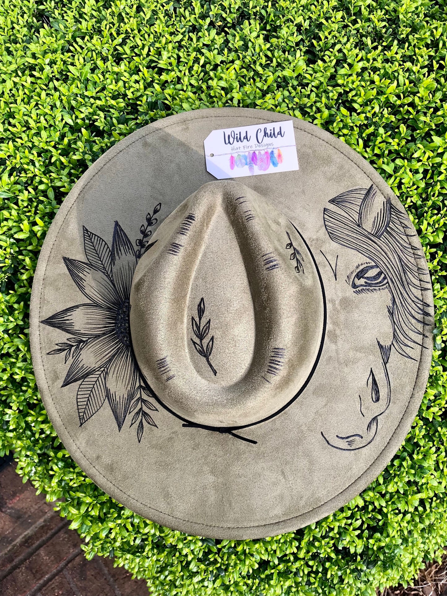 HORSE - Handmade Custom Burned Hat