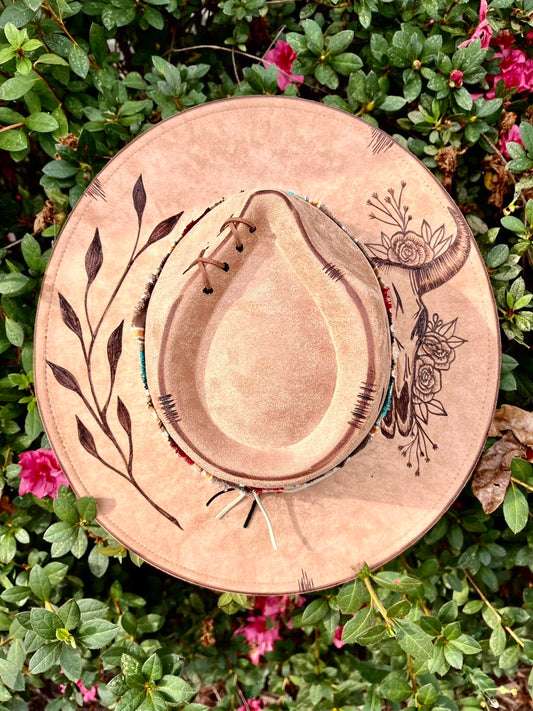 FIESTA* Handmade Custom Burned Hat