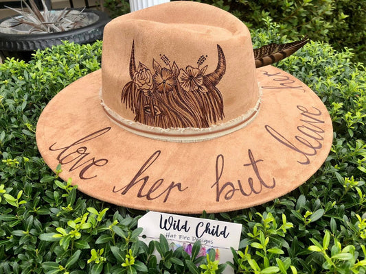 HIGHLAND Cow - Custom Hand Burned Hat